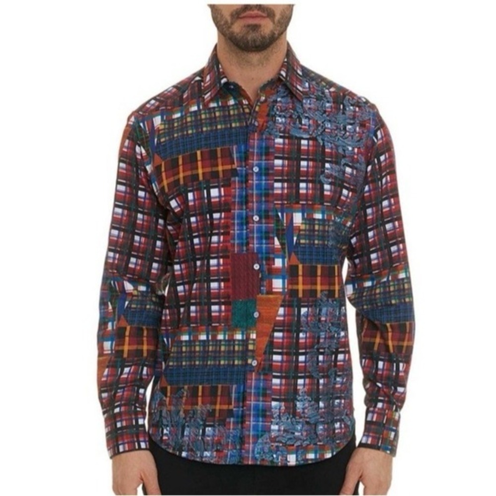 Robert‎ Graham Hurst Button Down Shirt Mens 3XL Multi Color Abstract Classic Fit